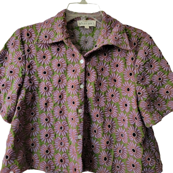 Rare abacaxi Banana eyelet top - Picture 3 of 9